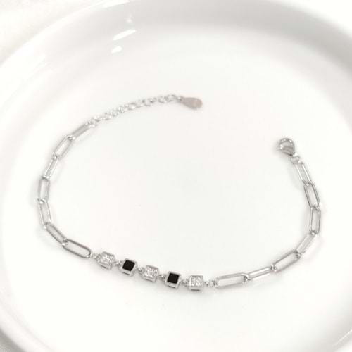 İTHAL KÜP DETAY GÜMÜŞ BİLEKLİK 16+3 CM