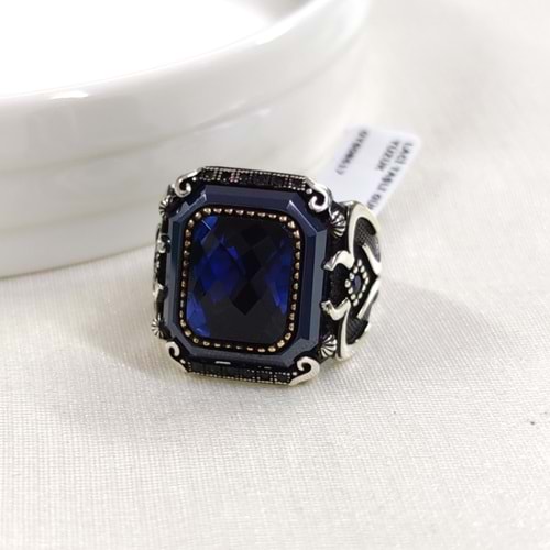 LACİ TAŞLI GÜMÜŞ ERKEK YÜZÜK