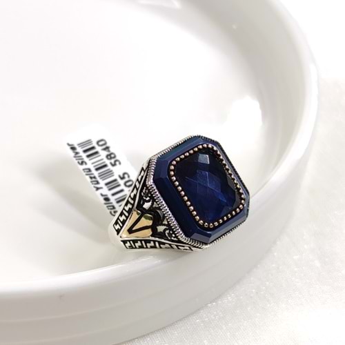 LACİ TAŞLI GÜMÜŞ ERKEK YÜZÜK