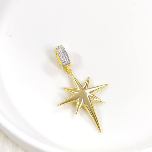 KUTUP YILDIZI GÜMÜŞ KOLYE UCU 35MM