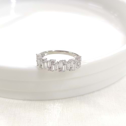 İTHAL YARIM TUR BAGET GÜMÜŞ YÜZÜK - 16