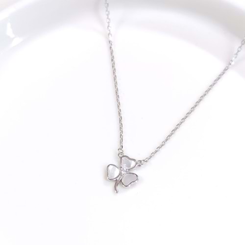 İTHAL SEDEF 10 MM YONCA GÜMÜŞ KOLYE