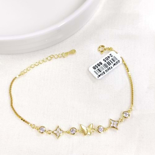 İTHAL SEDEF KELEBEK GÜMÜŞ BİLEKLİK 16+3 CM