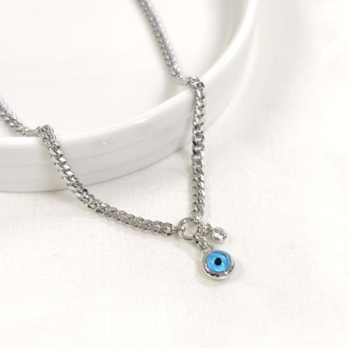 FULLYX GURMET ZİNCİRLİ CAM GÖZ KOLYE 45+5 CM