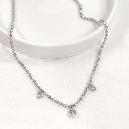 FULLYX 3,5 MM TOP ZİNCİRLİ KOLYE BEYAZ 45+5 CM