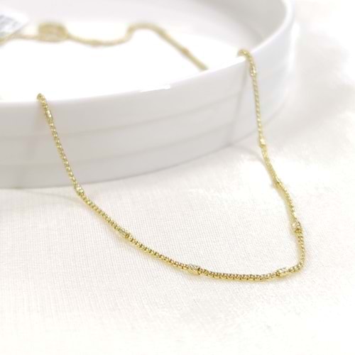 XUPING SİLİNDİR DETAYLI KÜP ZİNCİR 55+5 CM KOLYE GOLD