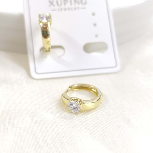 XUPING 12 MM TEK TAŞ HALKA KÜPE GOLD