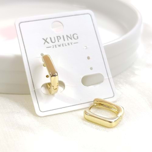 XUPING 12X9 MM KARE OVAL HALKA KÜPE GOLD