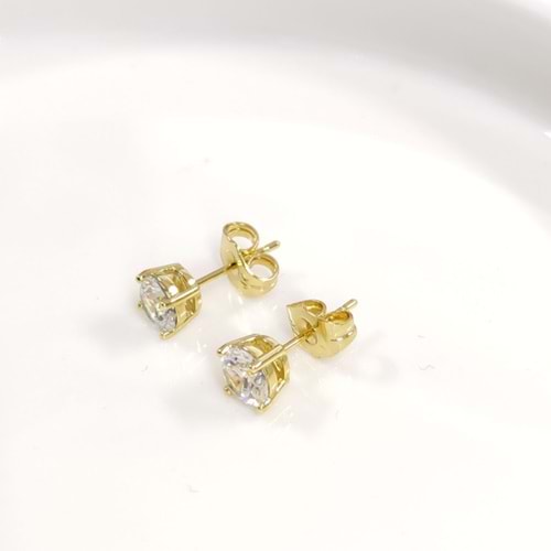 XUPING 6 MM TEK TAŞ ÇİVİ KÜPE - ALTIN SARI