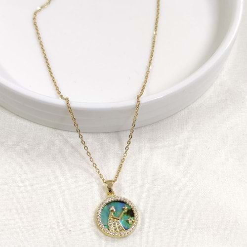 ÇELİK BAŞAK BURÇ KOLYE