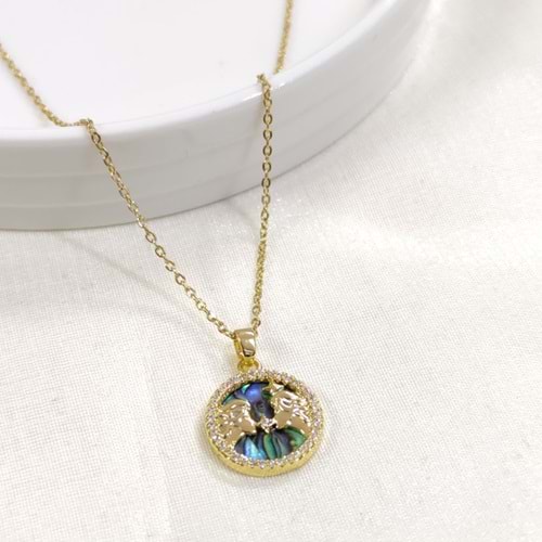 ÇELİK İKİZLER BURÇ KOLYE