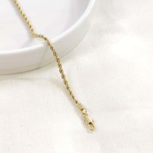 XUPING 2 MM ENİNDE BURGU BİLEKLİK GOLD 19 CM