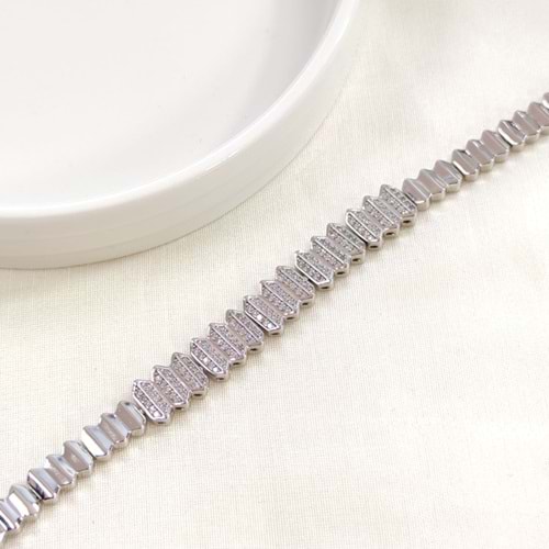 XUPING ZİKZAK TAŞLI BİLEKLİK 17+2 CM - BEYAZ