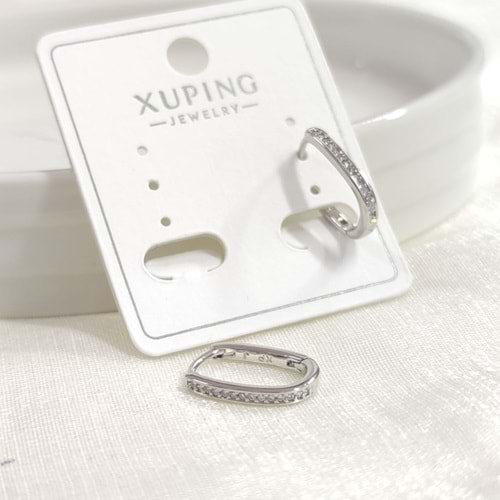 XUPING 9X14MM OVAL TAŞLI HALKA KÜPE GOLD