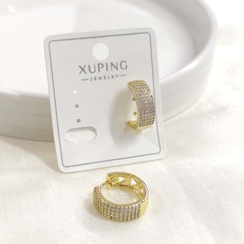 XUPING 5 SIRA TAŞLI 13 MM HALKA KÜPE GOLD