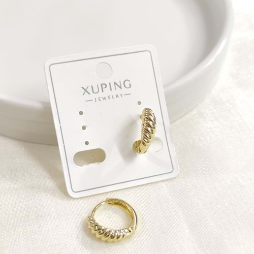 XUPING 12 MM HALKA BURGU MİDYE KÜPE GOLD