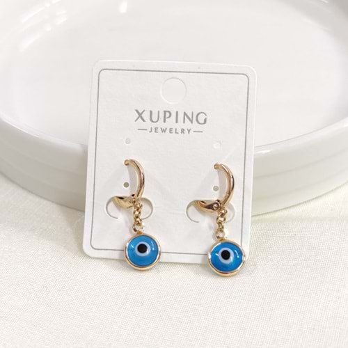 XUPING 8 MM NAZAR BONCUKLU HALKA KÜPE ROSE