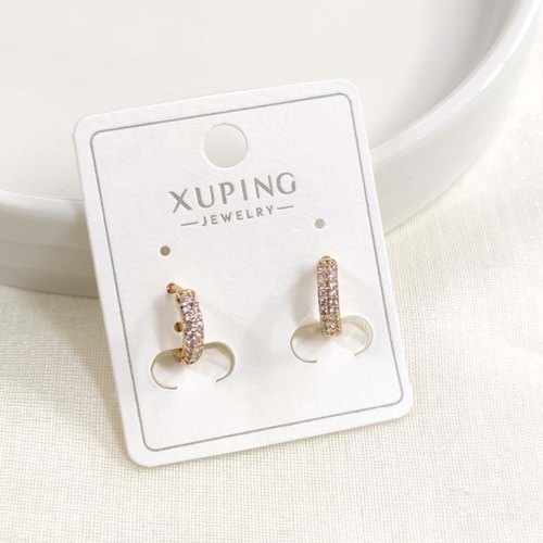 XUPING 8 MM BOMBELİ TAŞLI HALKA KÜPE ROSE