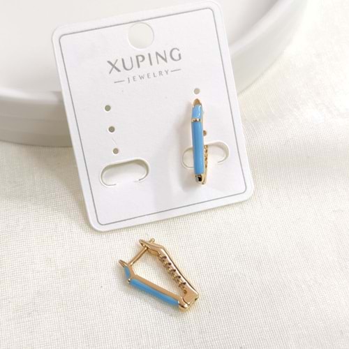 XUPING 8X13 MM OVAL MİNELİ HALKA KÜPE ROSE