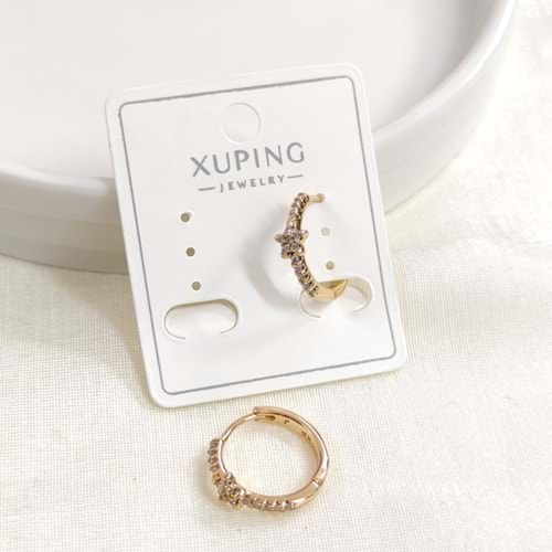 XUPING 13 MM YILDIZ DETAY HALKA KÜPE ROSE