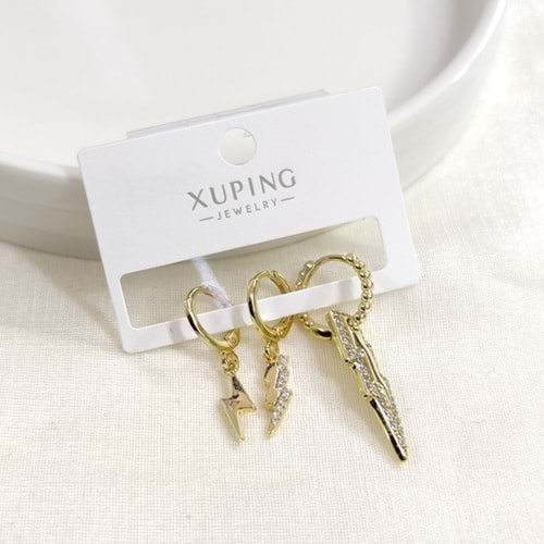 XUPING ŞİMŞEK KOMBİN HALKA KÜPE GOLD