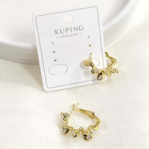 XUPING 15 MM ÇİÇEK HALKA KÜPE GOLD