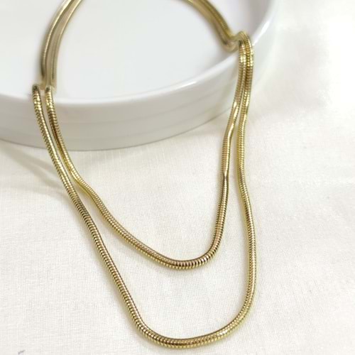 ÇELİK BORU ZİNCİR KOMBİN İKİLİ KOLYE