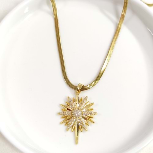 ÇELİK BÜYÜK KUTUP YILDIZI KOLYE 40+5 CM