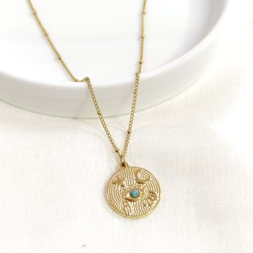 ÇELİK TOP ZİNCİRLİ ŞANS KOLYE 40+5 CM