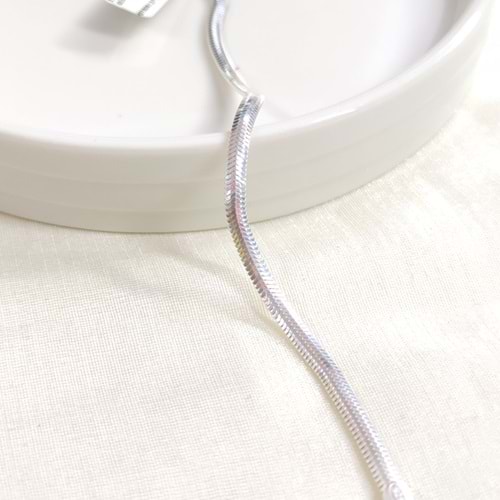 İTHAL 3,5 MM YASSI GÜMÜŞ BİLEKLİK - BEYAZ