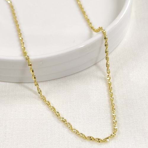 2 MM PARLAK BURGU ZİNCİR GÜMÜŞ KOLYE 55 CM