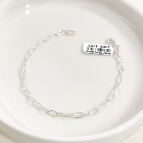 3,70 MM GÜMÜŞ ZİNCİR BİLEKLİK 22 CM