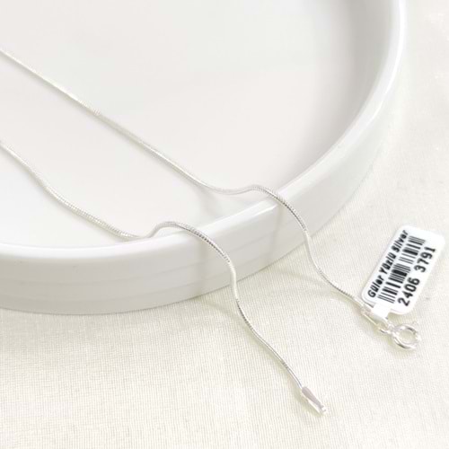 1,25 MM GÜMÜŞ YILAN ZİNCİR KOLYE 45 CM