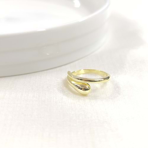 SARMAL GÜMÜŞ YÜZÜK - ALTIN SARI