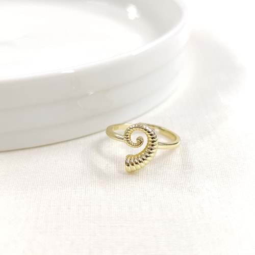 MİDYE AYARLANABİLİR GÜMÜŞ YÜZÜK - ALTIN SARI