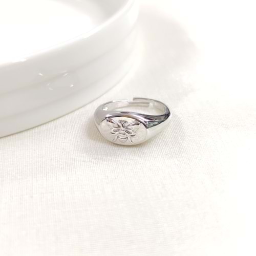 ARI AYARLANABİLİR GÜMÜŞ YÜZÜK - RODYUM BEYAZ