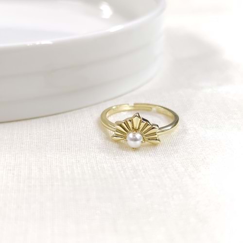 İNCİLİ AYARLANABİLİR GÜMÜŞ YÜZÜK