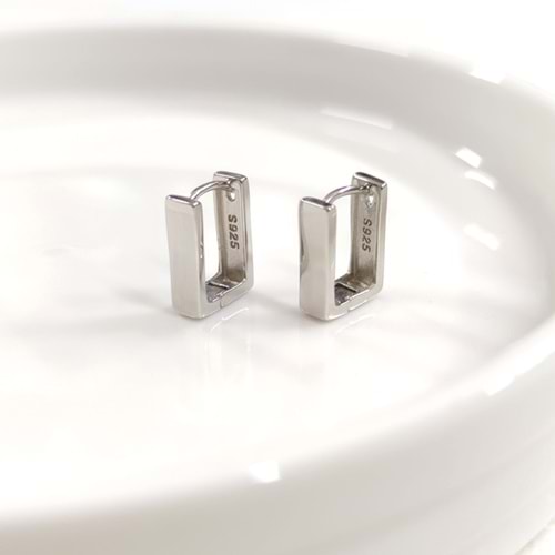 İTHAL DÖRTGEN 12X6 MM GÜMÜŞ HALKA KÜPE