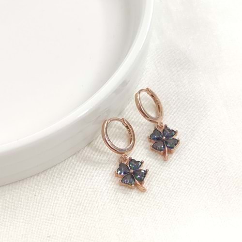 MİSTİK TOPAZ YONCA 10 MM HALKA GÜMÜŞ KÜPE