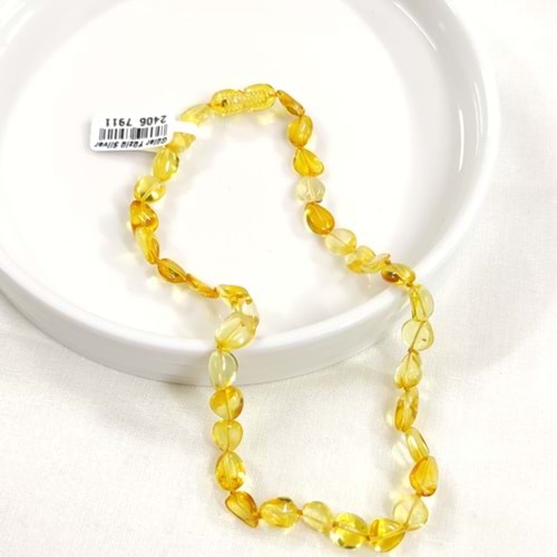 KEHRİBAR DOĞAL TAŞ BEBEK KOLYESİ