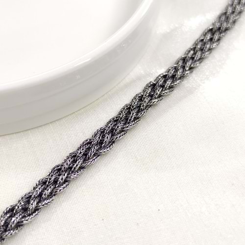 7 MM ÖRGÜ MODEL OKSİTLİ ERKEK BİLEKLİK 20 CM