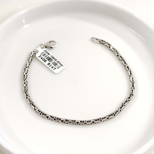 2,70 MM GÜMÜŞ YUVARLAK KRAL ZİNCİR BİLEKLİK 20 CM