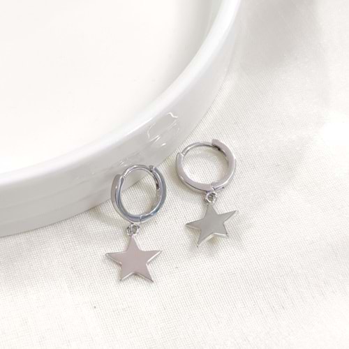 İTHAL YILDIZ 10 MM HALKA GÜMÜŞ KÜPE