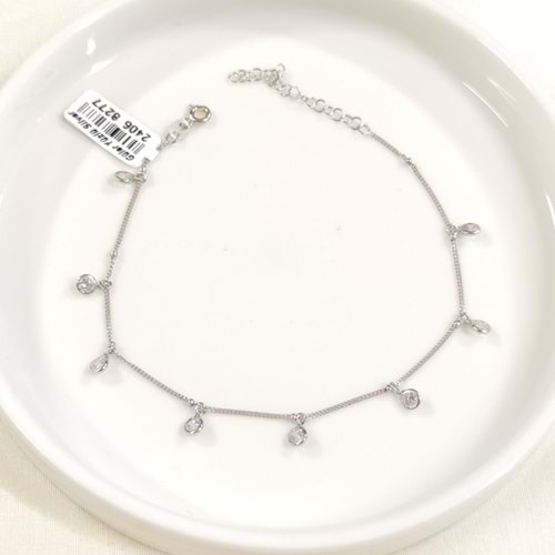 ZİRKON TAŞLI SALLANTILI GÜMÜŞ HALHAL