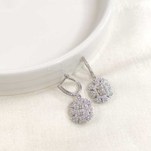 İTHAL ÇİÇEK BAGET GÜMÜŞ 10 MM HALKA KÜPE