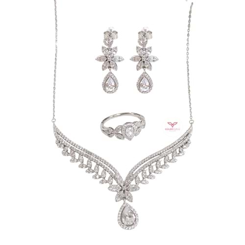 İTHAL DAMLA MONTÜR ÜÇLÜ GÜMÜŞ SET