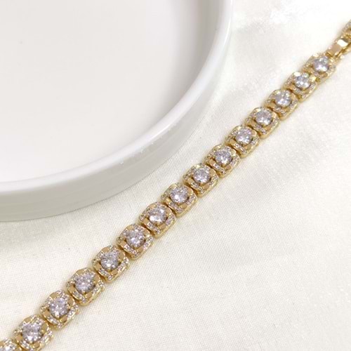 XUPING KARE TAŞLI BİLEKLİK GOLD 16+2 CM