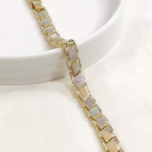 XUPING TAŞ DETAYLI BİLEKLİK GOLD 17+2 CM