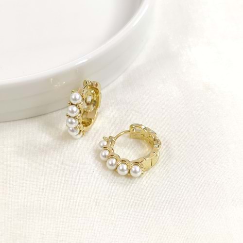 XUPING 15 MM İNCİ HALKA KÜPE GOLD