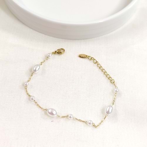 XUPING İNCİ BİLEKLİK GOLD 17+3 CM